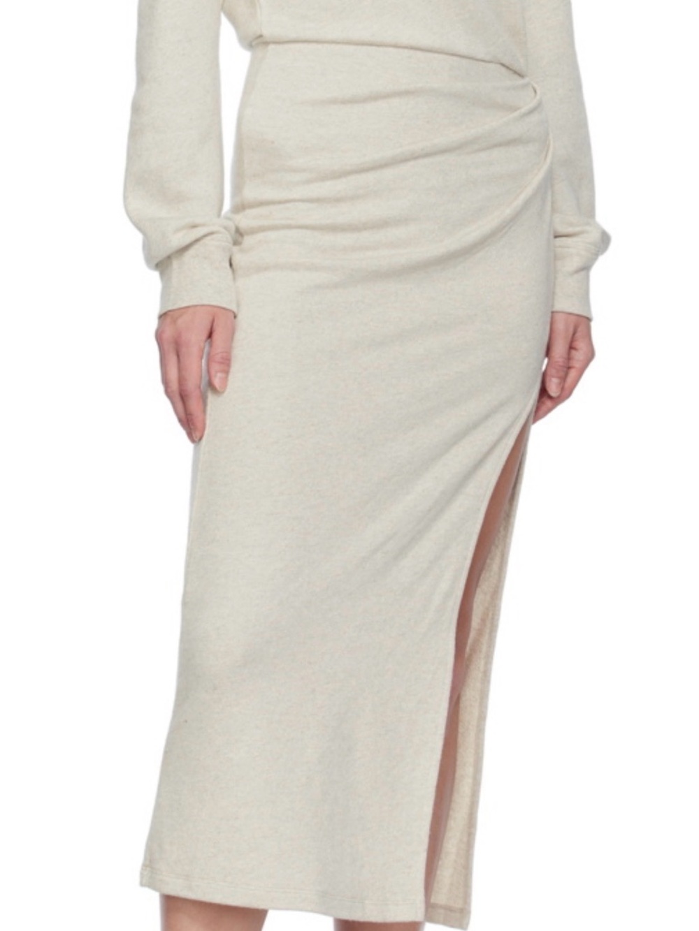 Isabel Marant Etoile Beige Mafalda Midi Dress  size 34 Crew Neck Long Sleeves - Picture 4 of 16